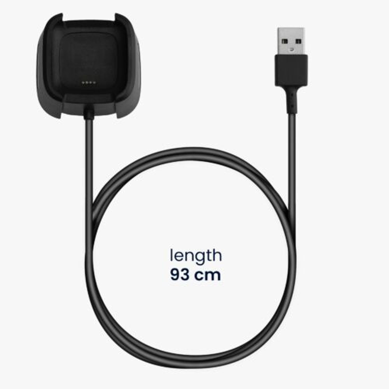 Docking stand pentru Fitbit Versa 2, Kwmobile, Plastic, Negru, 57117.01 fotografia produsului View 3 L