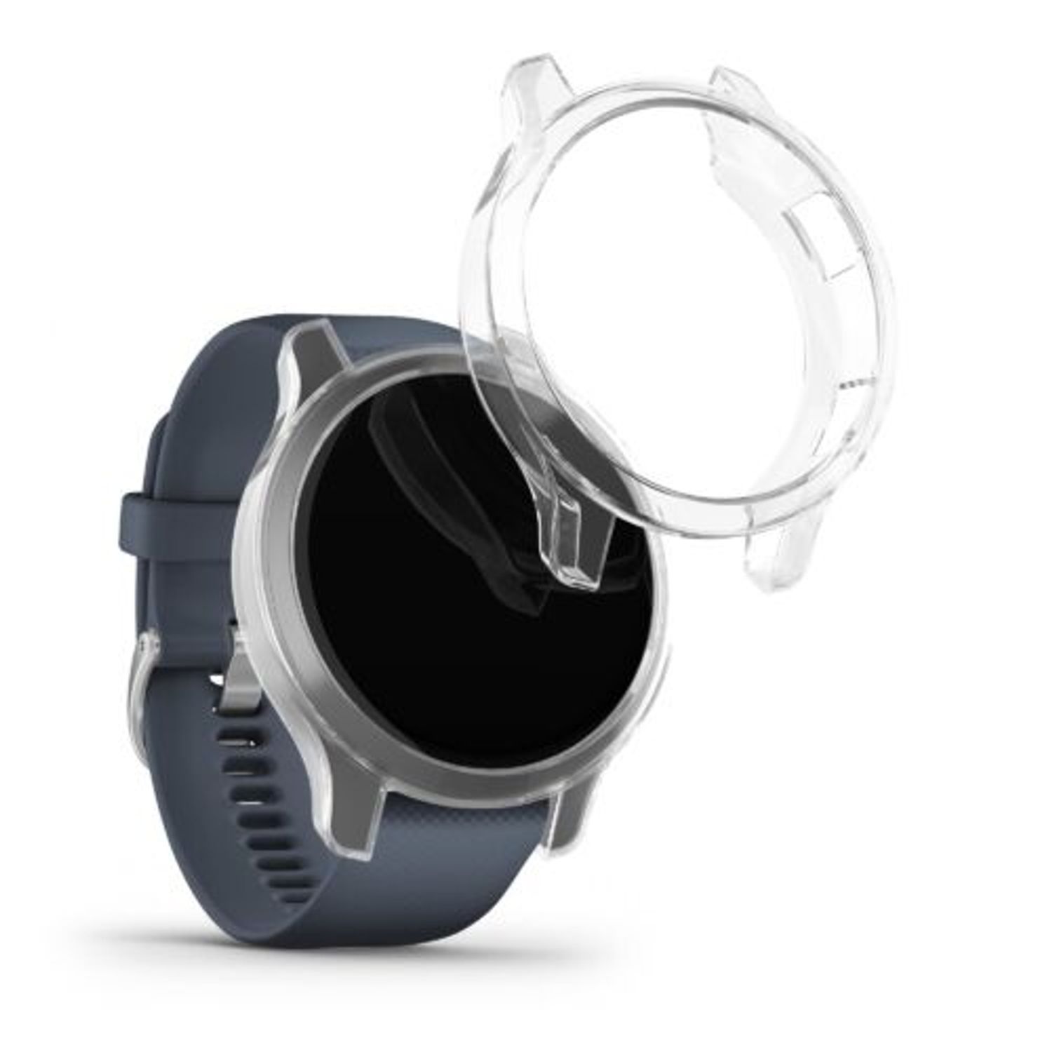 Set 2 Huse pentru Garmin Venu 2, Kwmobile, Silicon, Transparent, 56987.02 fotografia produsului View 2 L