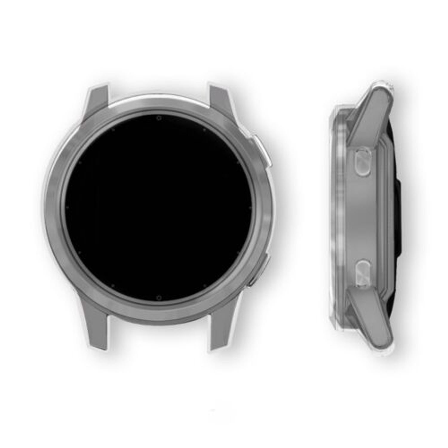 Set 2 Huse pentru Garmin Vivoactive 4S, Kwmobile, Silicon, Transparent, 50940.01 fotografia produsului View 4 L