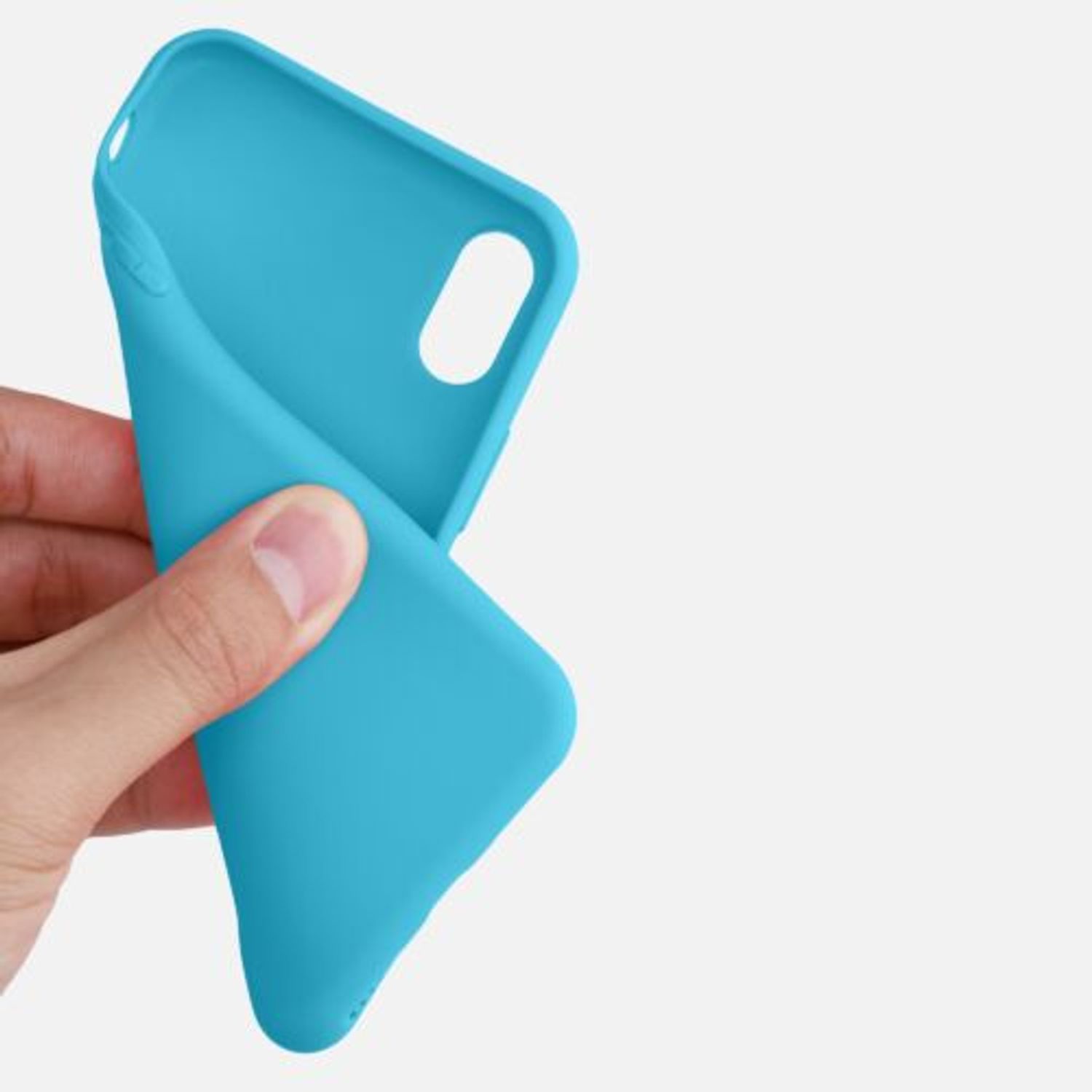 Husa pentru iPhone X/iPhone XS, Silicon, Albastru, 42492.223 fotografia produsului View 8 L