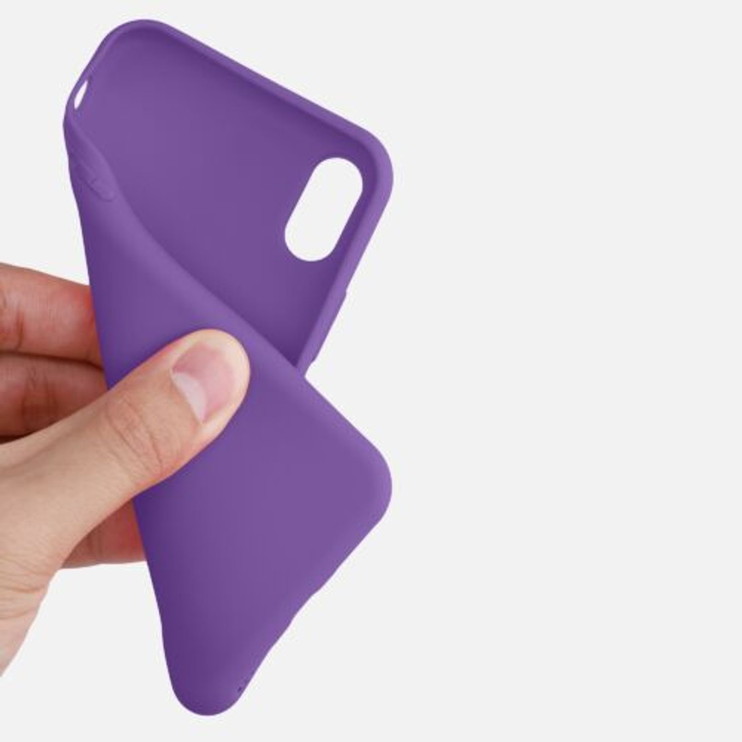 Husa pentru iPhone X/iPhone XS, Silicon, Mov, 42492.221 fotografia produsului View 8 L