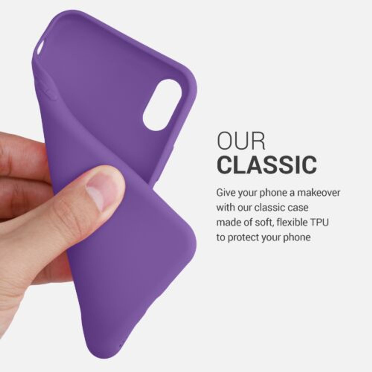 Husa pentru iPhone X/iPhone XS, Silicon, Mov, 42492.221 fotografia produsului View 4 L