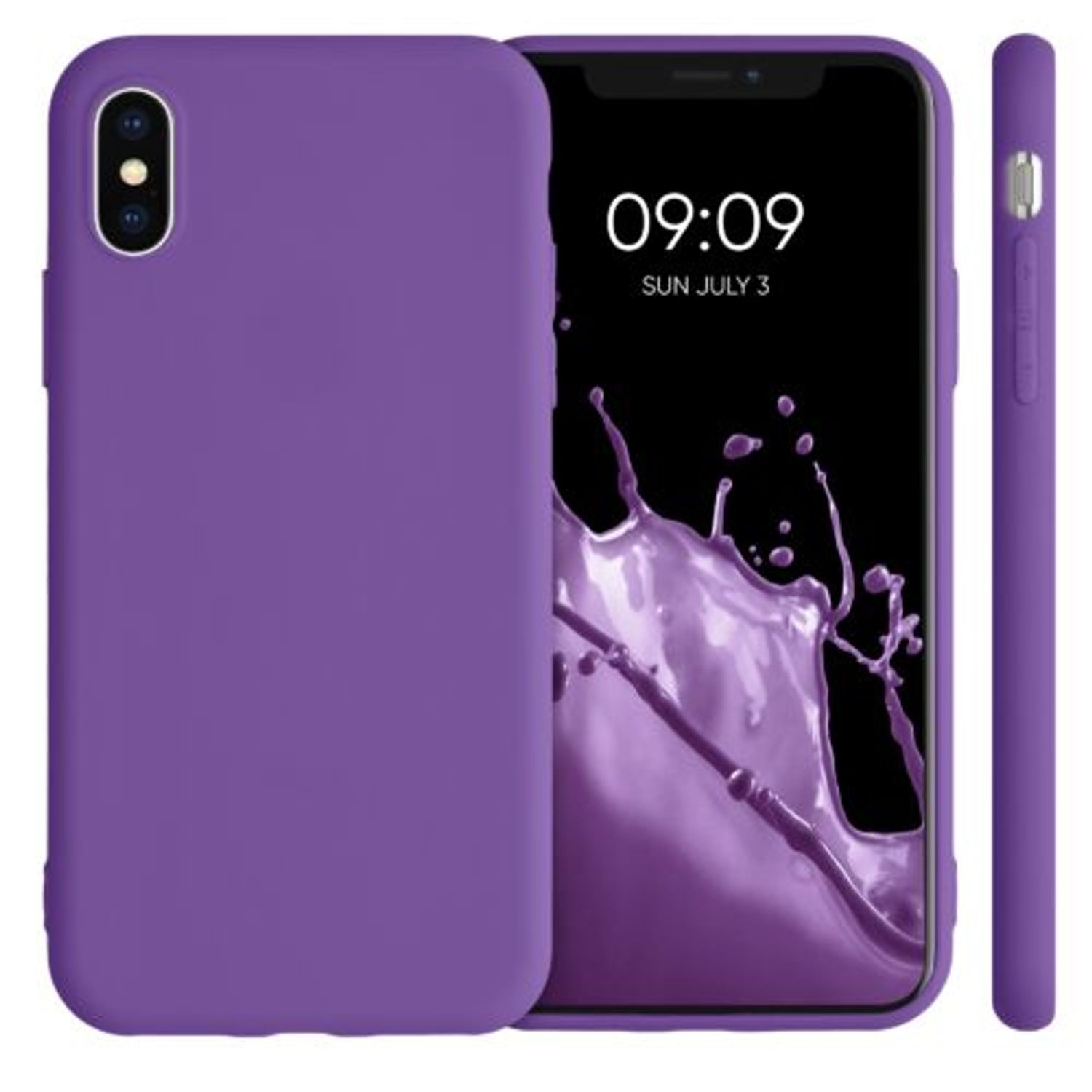 Husa pentru iPhone X/iPhone XS, Silicon, Mov, 42492.221 fotografia produsului View 2 L
