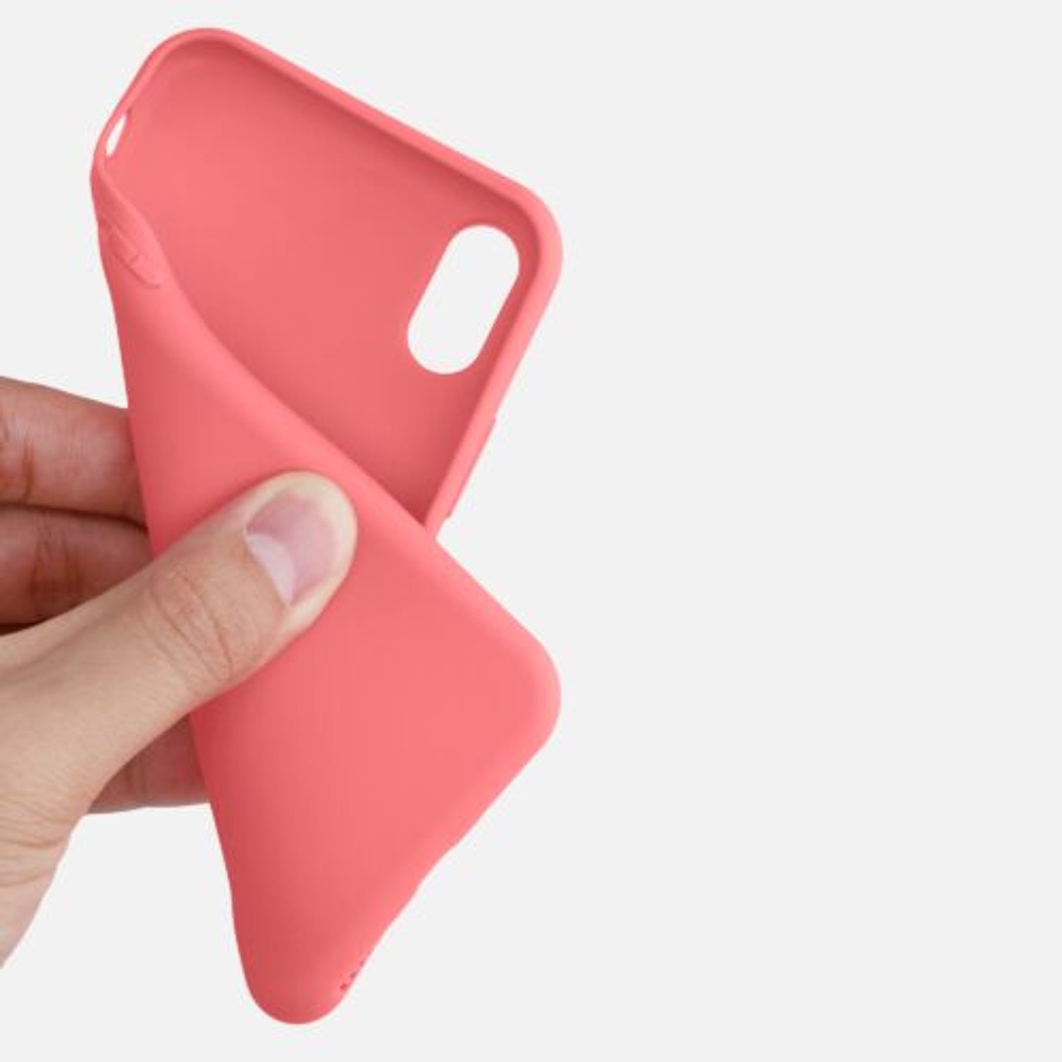 Husa pentru iPhone X/iPhone XS, Silicon, Roz, 42492.219 fotografia produsului View 8 L