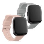 Set 2 Curele pentru Fitbit Versa 2/Versa/Versa Lite, Kwmobile, Silicon, Roz/Gri, 57118.10 fotografia produsului