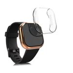 Set 2 Huse pentru Fitbit Versa 3/Sense, Kwmobile, Silicon, Gold/Transparent, 53390.03 fotografia produsului View 2 S