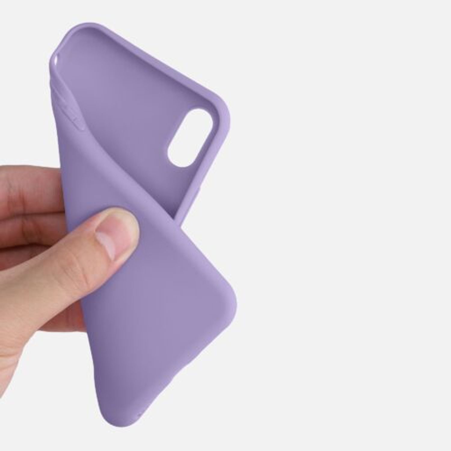 Husa pentru iPhone X/iPhone XS, Silicon, Mov, 42492.222 fotografia produsului View 8 L