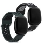 Set 2 Curele pentru Fitbit Versa 3/Sense, Kwmobile, Silicon, Verde/Negru, 53392.03 fotografia produsului