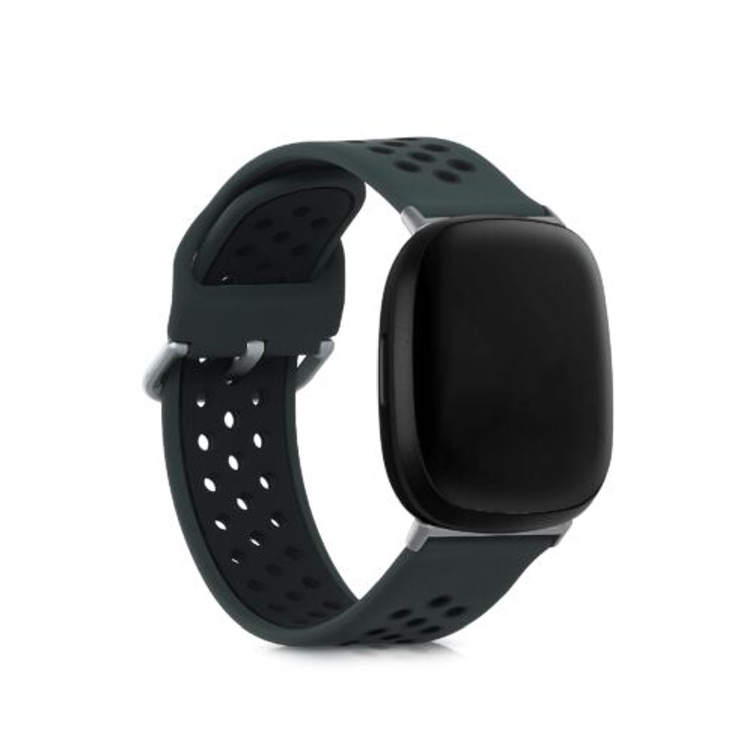 Set 2 Curele pentru Fitbit Versa 3/Sense, Kwmobile, Silicon, Verde/Negru, 53392.03 fotografia produsului View 3 L