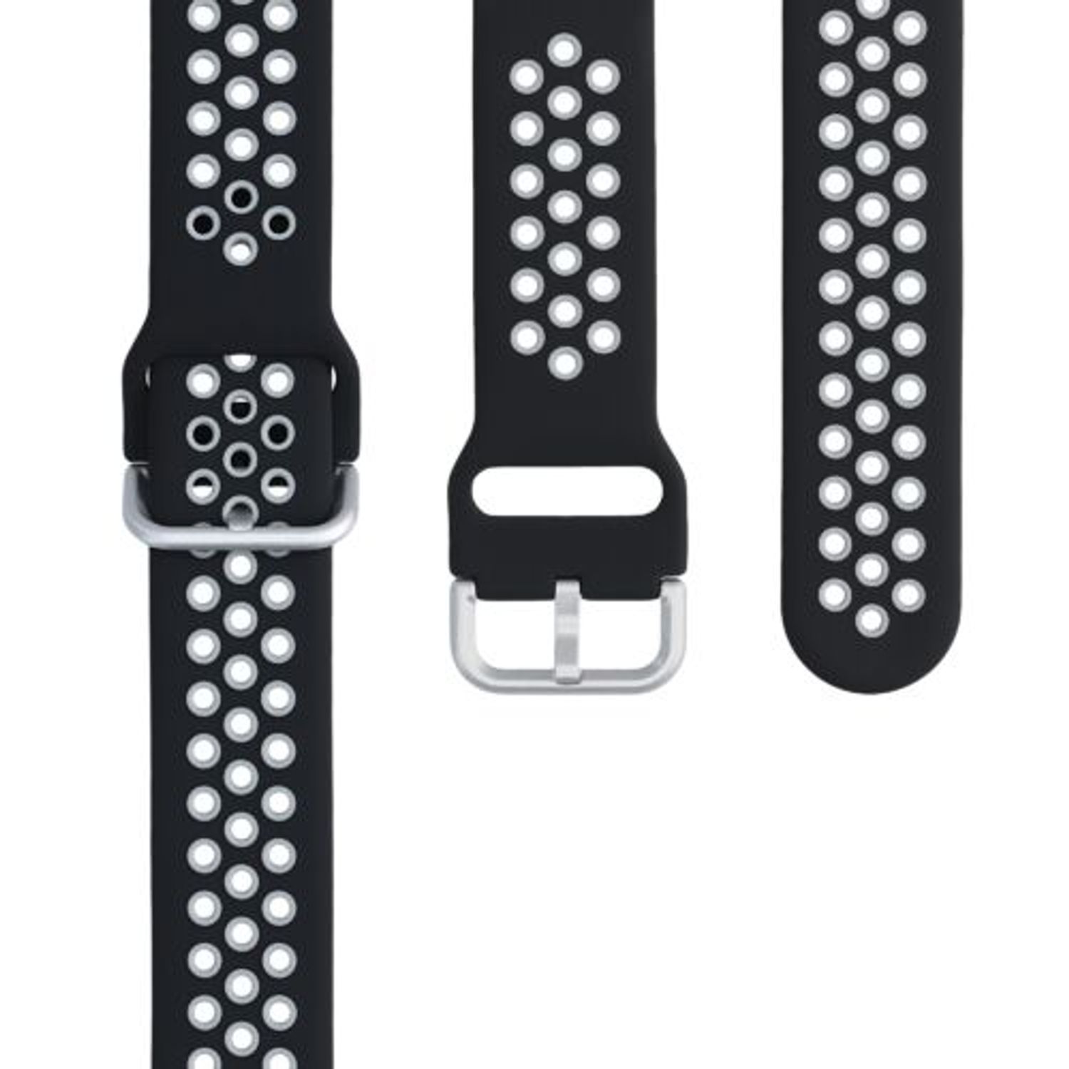 Set 2 Curele pentru Fitbit Versa 3/Sense, Kwmobile, Silicon, Verde/Negru, 53392.03 fotografia produsului View 6 L