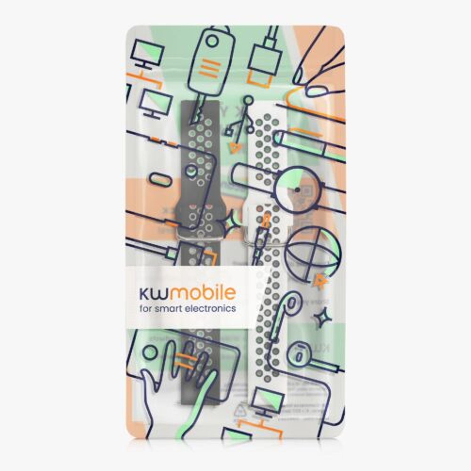 Set 2 curele pentru Fitbit Versa/Versa Lite/Versa 2, Kwmobile, Multicolor, Silicon, 57119.03 fotografia produsului View 8 L