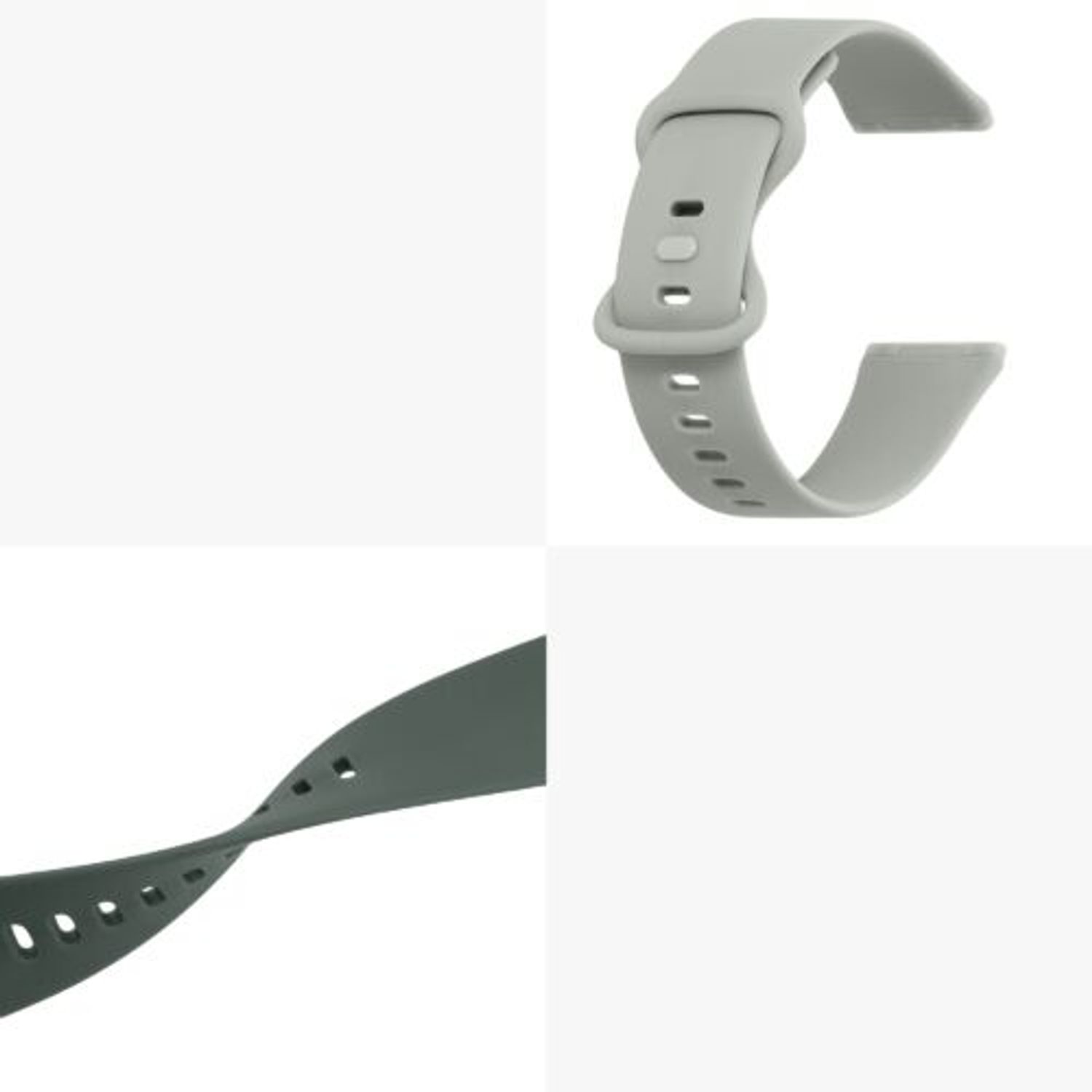 Set 2 curele pentru Fitbit Versa 3/Sense, Kwmobile, Gri/Verde, Silicon, 57780.02 fotografia produsului View 9 L