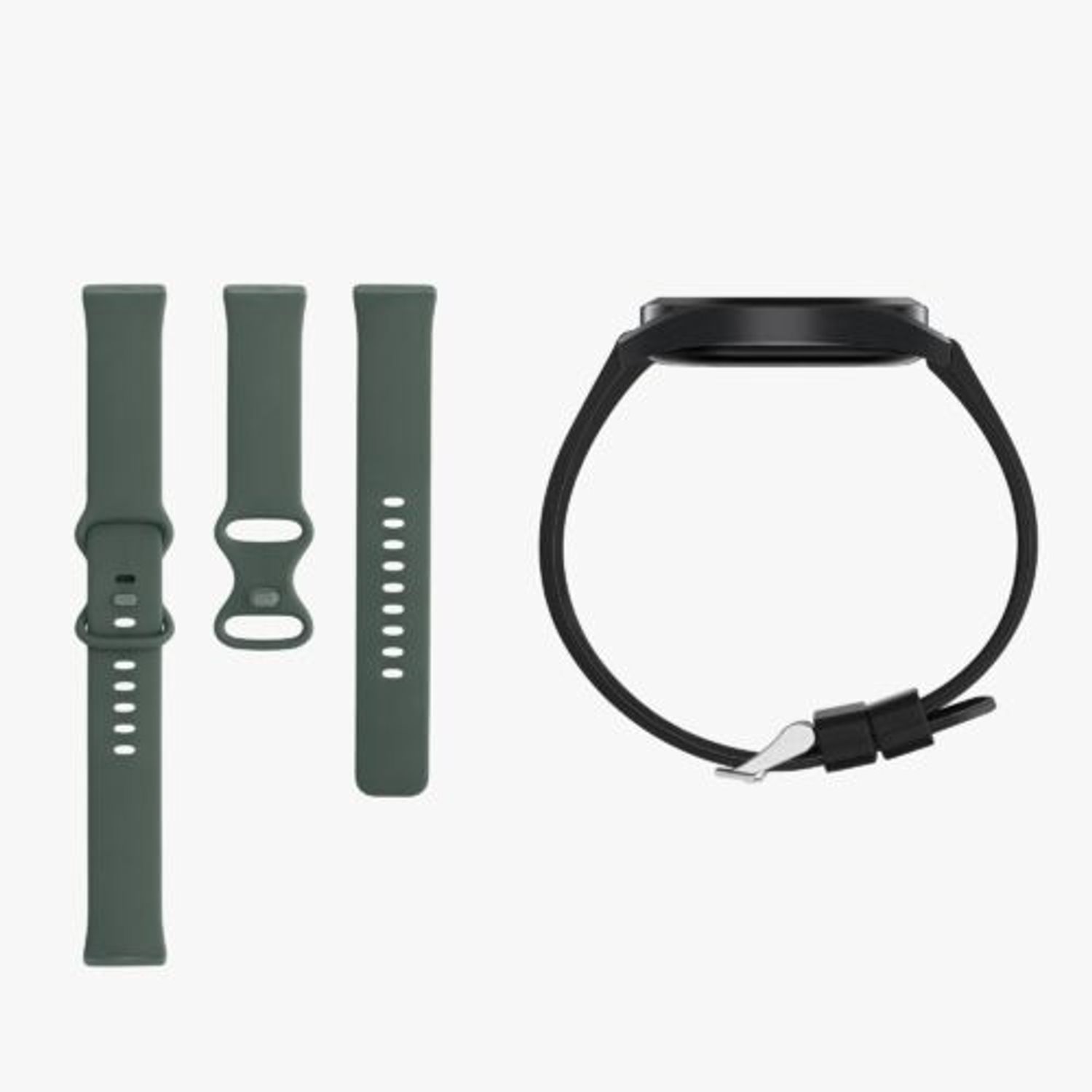 Set 2 curele pentru Fitbit Versa 3/Sense, Kwmobile, Gri/Verde, Silicon, 57780.02 fotografia produsului View 11 L