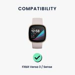 Set 2 curele pentru Fitbit Versa 3/Sense, Kwmobile, Gri/Verde, Silicon, 57780.02 fotografia produsului View 6 S