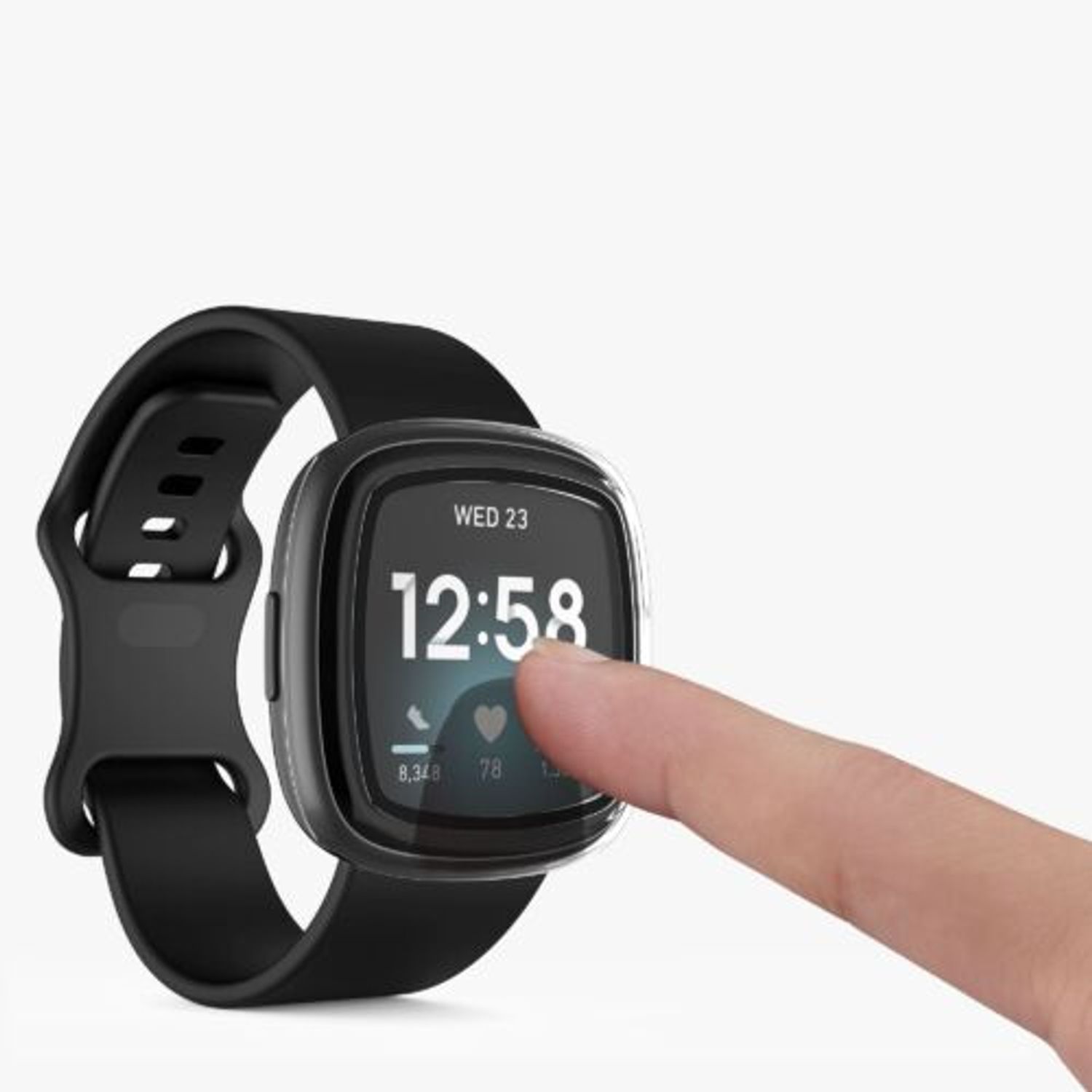 Set 2 huse pentru Fitbit Versa 3/Sense, Kwmobile, Transparent, Plastic, 59314.02 fotografia produsului View 10 L