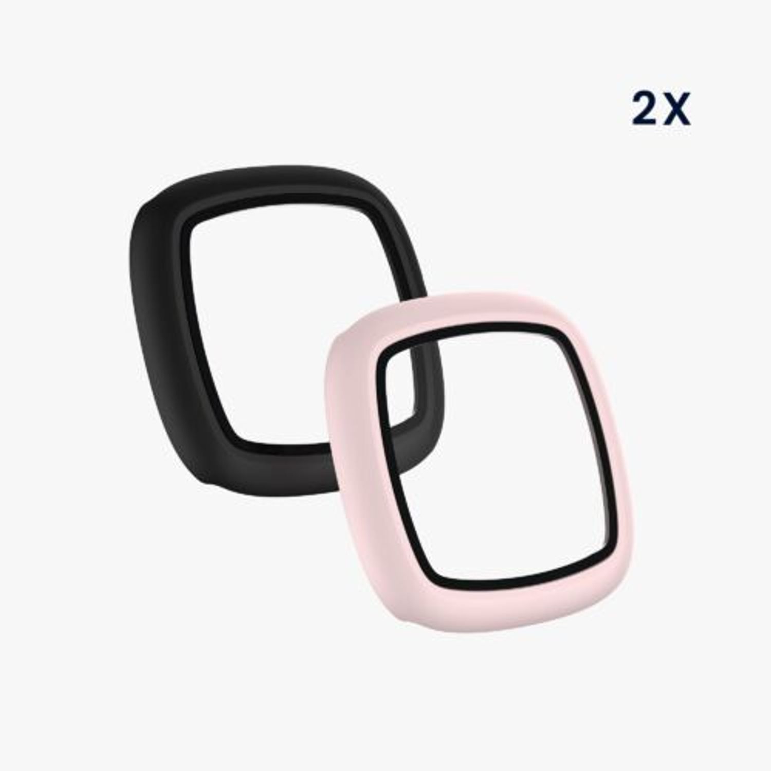 Set 2 huse pentru Fitbit Versa 3/Sense, Kwmobile, Negru/Roz, Plastic, 59314.03 fotografia produsului View 6 L