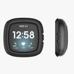 Set 2 huse pentru Fitbit Versa 3/Sense, Kwmobile, Negru/Roz, Plastic, 59314.03 fotografia produsului View 7 S