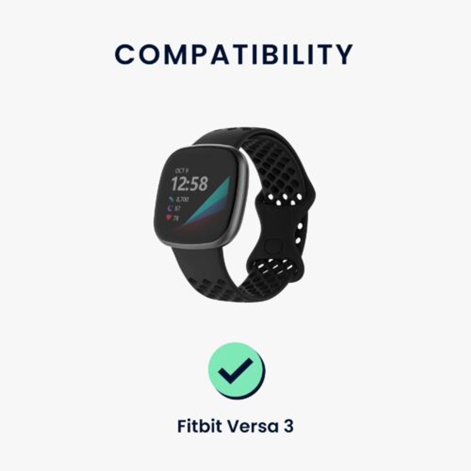 Cablu de incarcare USB pentru Fitbit Versa 3/Sense, Kwmobile, Negru, Plastic, 57781.01 fotografia produsului View 6 L