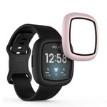 Set 2 huse pentru Fitbit Versa 3/Sense, Kwmobile, Negru/Roz, Plastic, 59314.03 fotografia produsului View 2 S