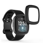 Set 2 huse pentru Fitbit Versa 3/Sense, Kwmobile, Negru/Transparent, Plastic, 59314.01 fotografia produsului View 2 S