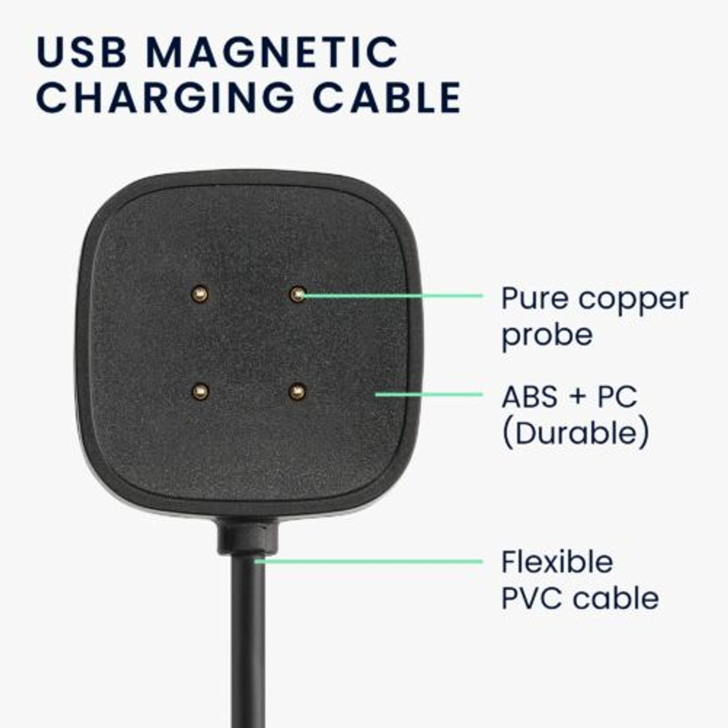 Cablu de incarcare USB pentru Fitbit Versa 3/Sense, Kwmobile, Negru, Plastic, 57781.01 fotografia produsului View 5 L