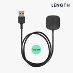 Cablu de incarcare USB pentru Fitbit Versa 3/Sense, Kwmobile, Negru, Plastic, 57781.01 fotografia produsului View 4 S