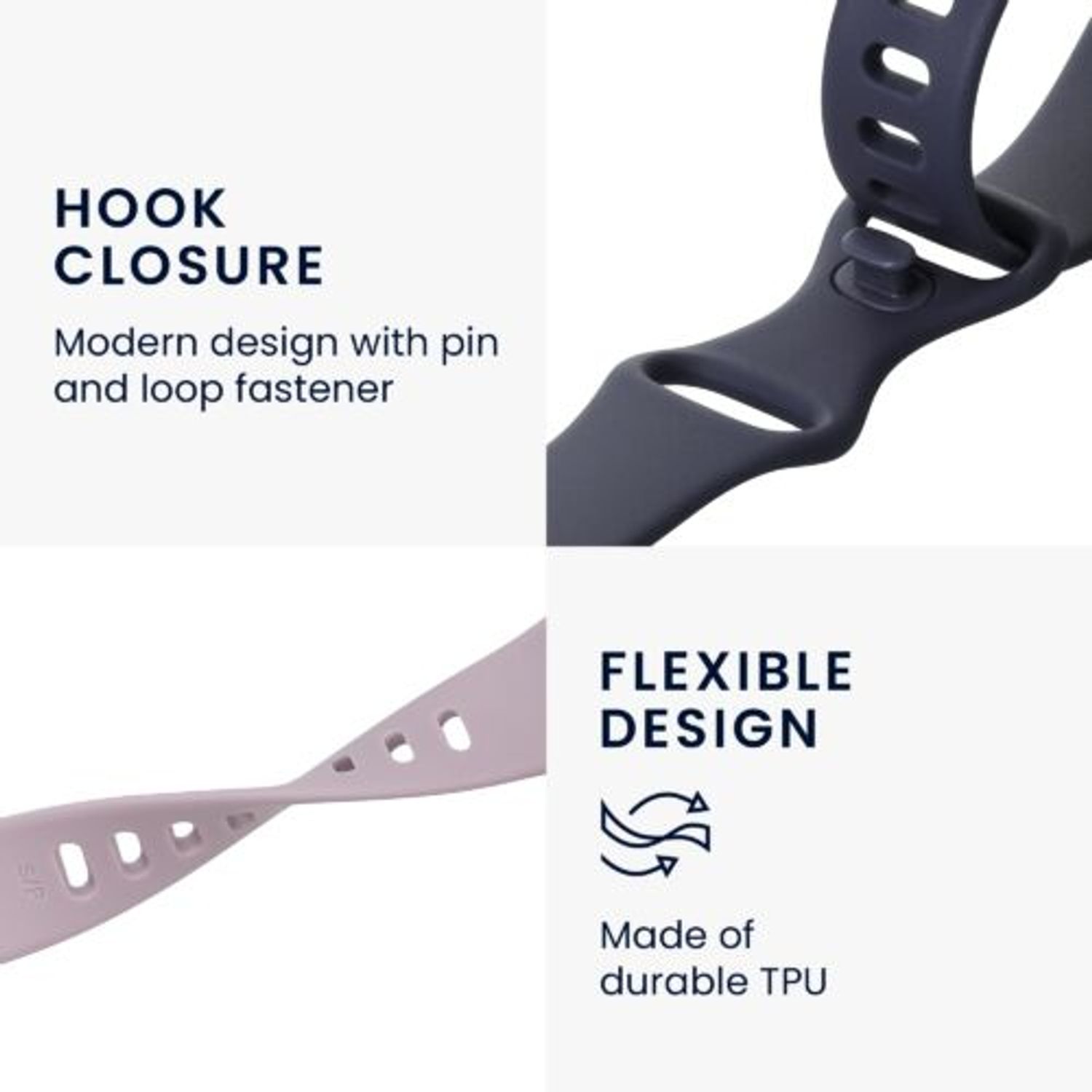 Set 2 curele pentru Fitbit Versa 4/Sense 2, Kwmobile, Albastru/Mov, Silicon, 58873.02 fotografia produsului View 4 L