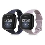 Set 2 curele pentru Fitbit Versa 4/Sense 2, Kwmobile, Albastru/Mov, Silicon, 58873.02 fotografia produsului