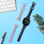 Set 2 curele pentru Fitbit Versa 4/Sense 2, Kwmobile, Albastru/Mov, Silicon, 58873.02 fotografia produsului View 3 S