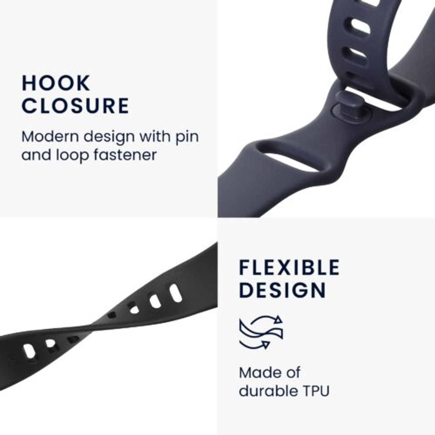Set 2 curele pentru Fitbit Versa 4/Sense 2, Kwmobile, Negru/Albastru, Silicon, 58873.01 fotografia produsului View 4 L
