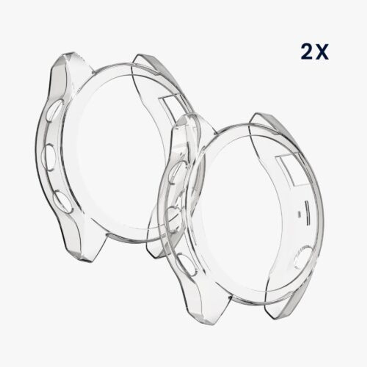 Set 2 huse pentru Garmin Epix 2, Kwmobile, Transparent, Silicon, 58347.01 fotografia produsului View 6 L
