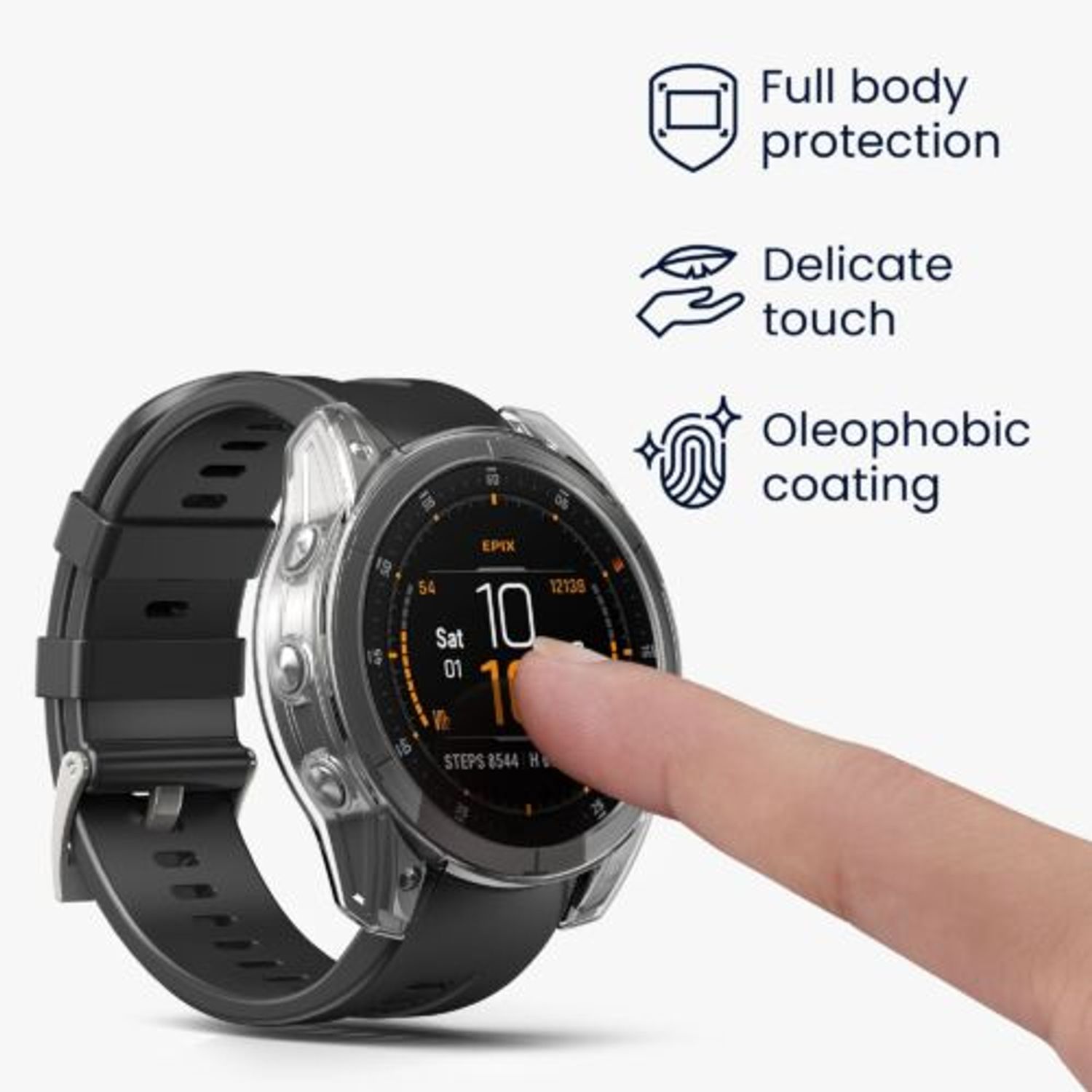 Set 2 huse pentru Garmin Epix 2, Kwmobile, Transparent, Silicon, 58347.01 fotografia produsului View 4 L