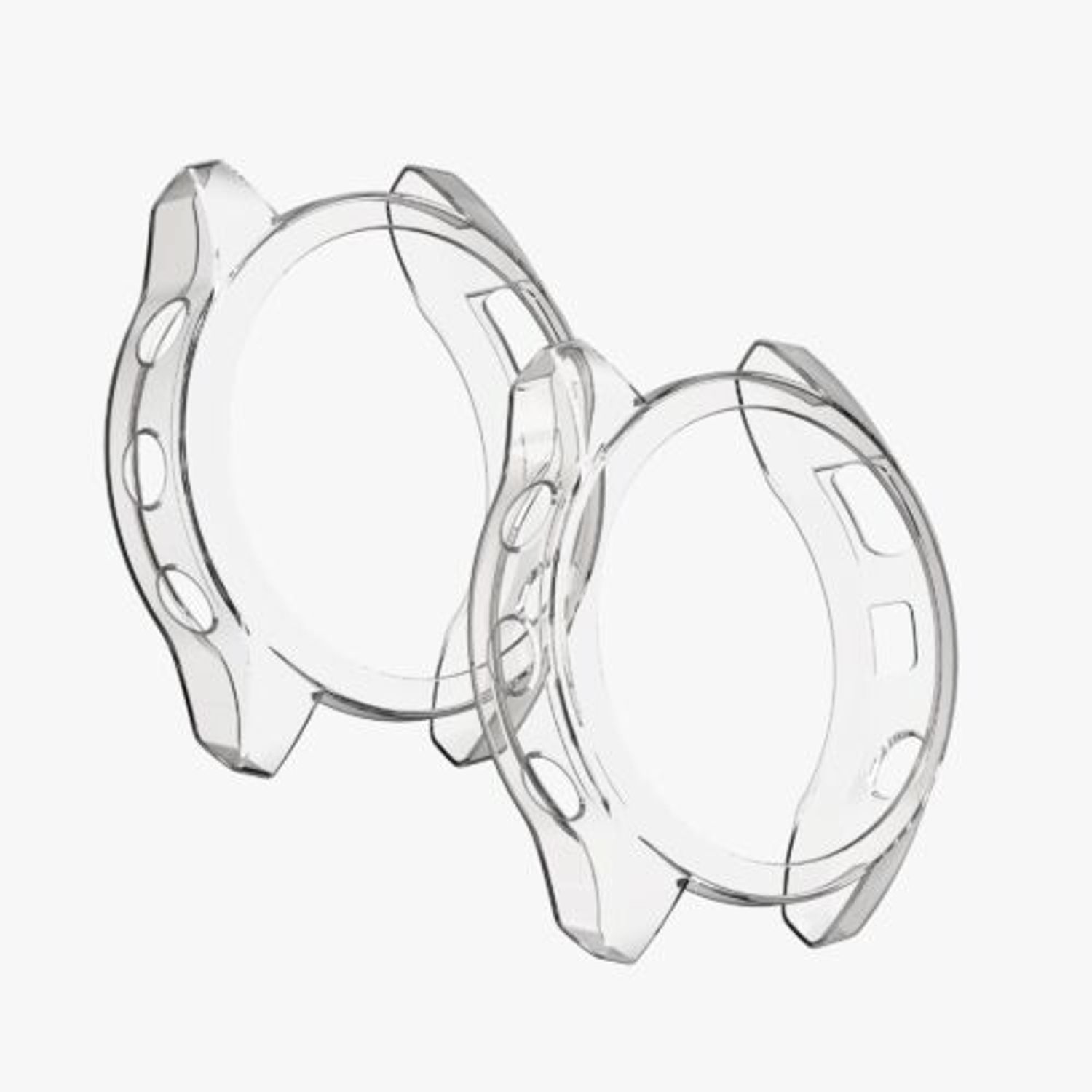 Set 2 huse pentru Garmin Fenix 7X, Kwmobile, Transparent, Silicon, 58353.01 fotografia produsului View 11 L