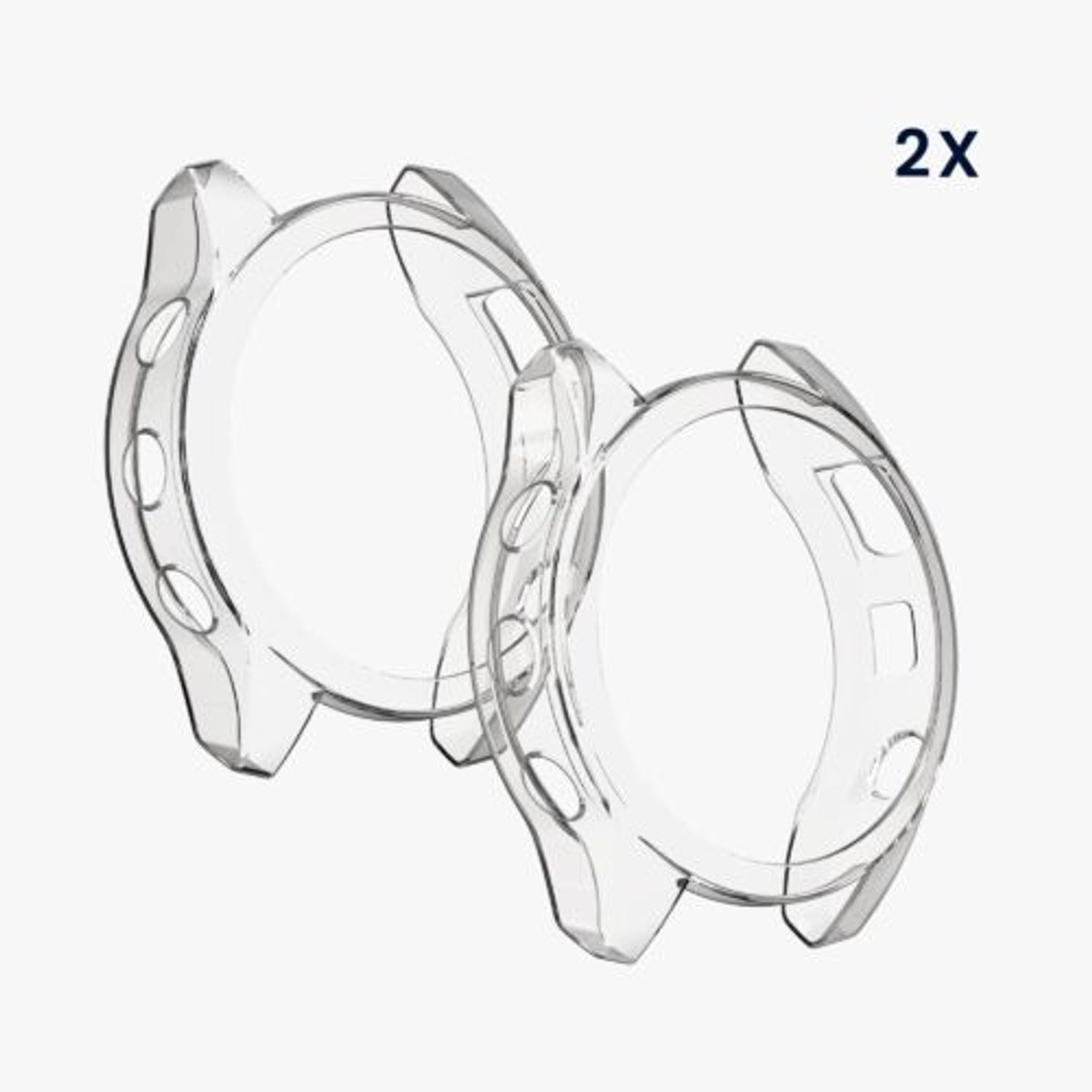 Set 2 huse pentru Garmin Fenix 7X, Kwmobile, Transparent, Silicon, 58353.01 fotografia produsului View 6 L