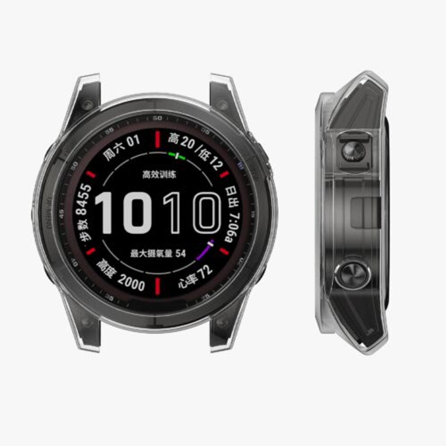 Set 2 huse pentru Garmin Fenix 7X, Kwmobile, Transparent, Silicon, 58353.01 fotografia produsului View 7 L