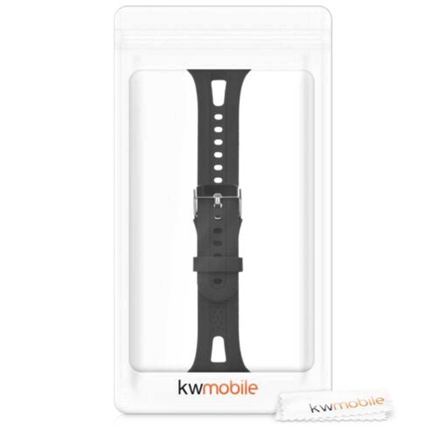 Curea pentru Garmin Forerunner 10/Forerunner 15, Kwmobile, Negru, Silicon, 42264.01 fotografia produsului View 6 L