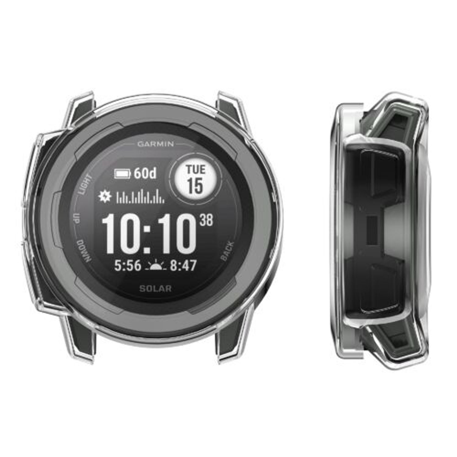 Set 2 huse pentru Garmin Instinct 2, Kwmobile, Transparent, Silicon, 58348.01 fotografia produsului View 4 L