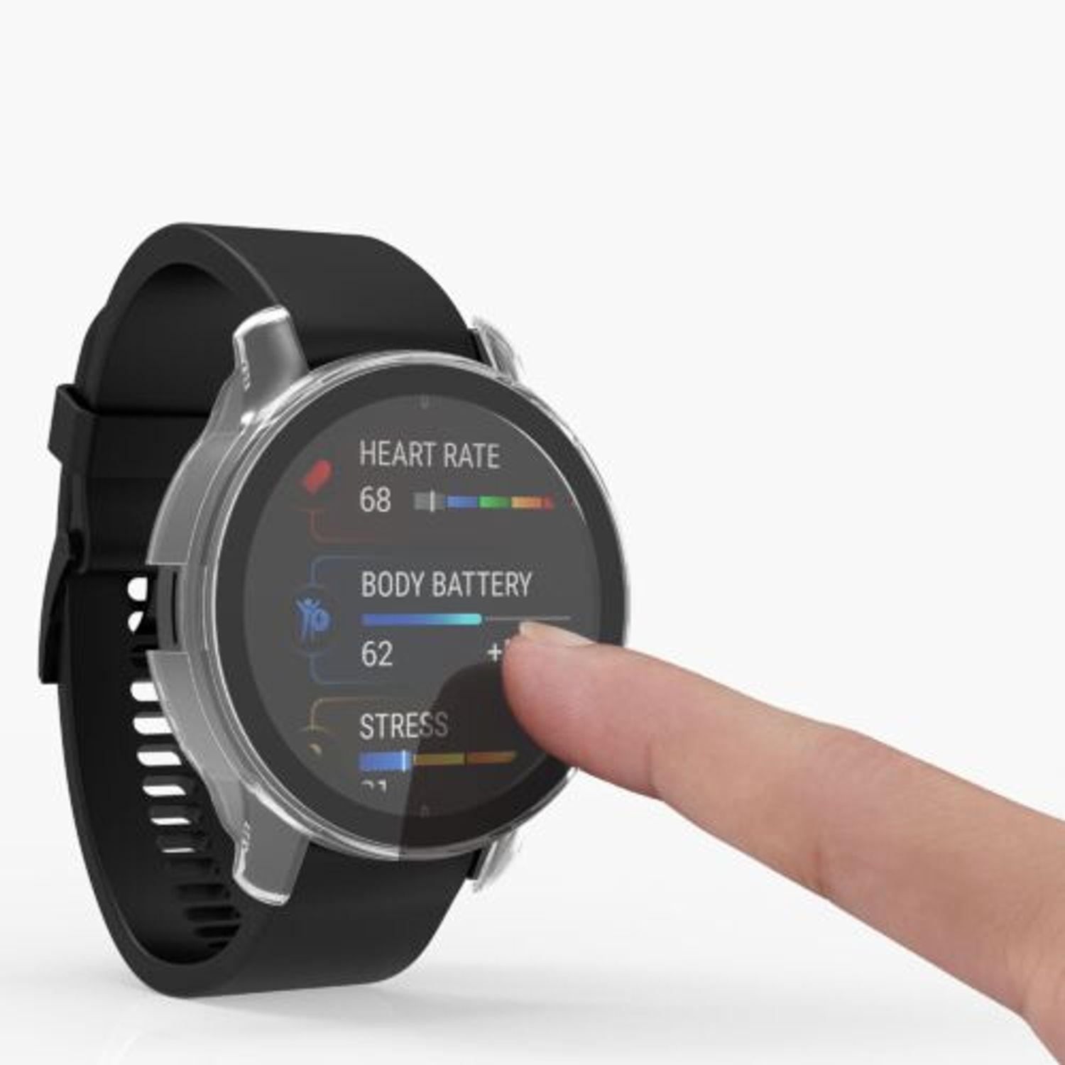 Set 2 huse pentru Garmin Venu 2 Plus, Kwmobile, Roz/Transparent, Plastic, 58452.02 fotografia produsului View 9 L