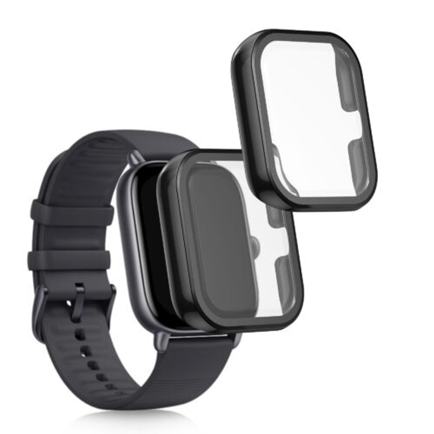 Set 2 huse pentru Huami Amazfit GTS 3, Kwmobile, Negru, Plastic, 57432.01 fotografia produsului