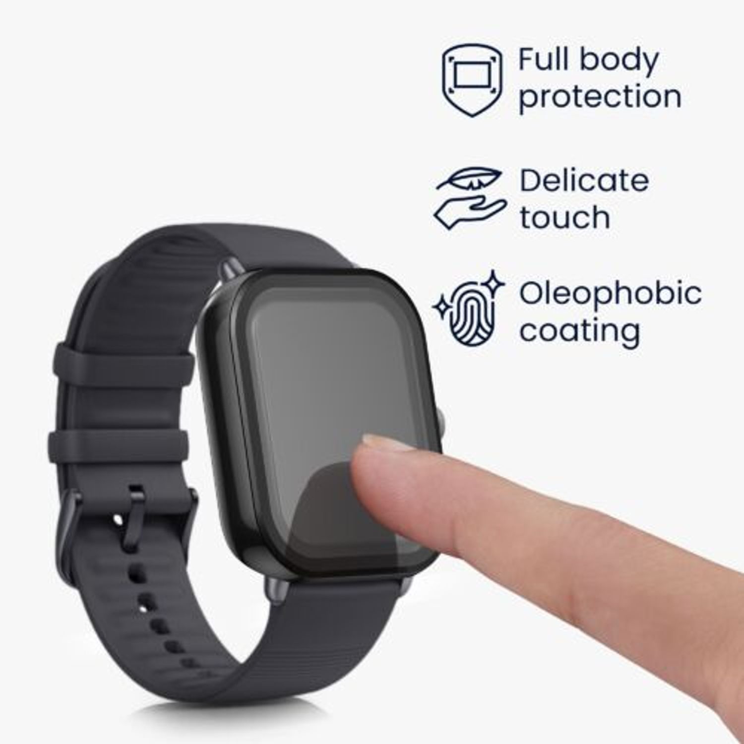 Set 2 huse pentru Huami Amazfit GTS 3, Kwmobile, Negru, Plastic, 57432.01 fotografia produsului View 4 L
