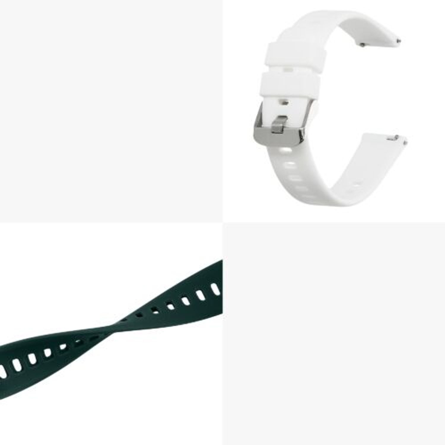 Set 2 curele pentru Huawei Watch Fit Mini, Kwmobile, Alb/Verde, Silicon, 57107.06 fotografia produsului View 9 L