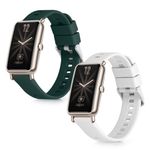 Set 2 curele pentru Huawei Watch Fit Mini, Kwmobile, Alb/Verde, Silicon, 57107.06 fotografia produsului View 2 S