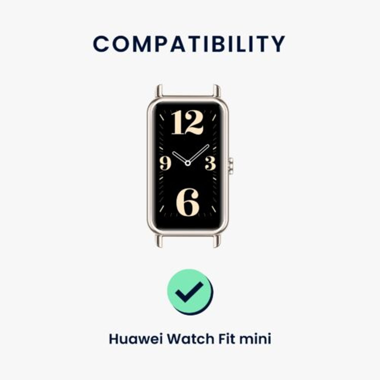 Set 2 curele pentru Huawei Watch Fit Mini, Kwmobile, Alb/Verde, Silicon, 57107.06 fotografia produsului View 6 L