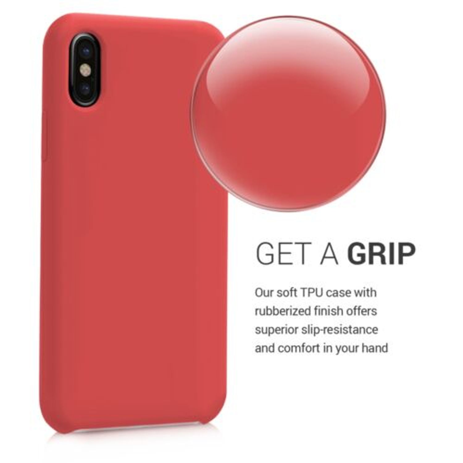 Husa pentru Apple iPhone X/iPhone XS, Silicon, Rosu, 42495.20 fotografia produsului View 4 L