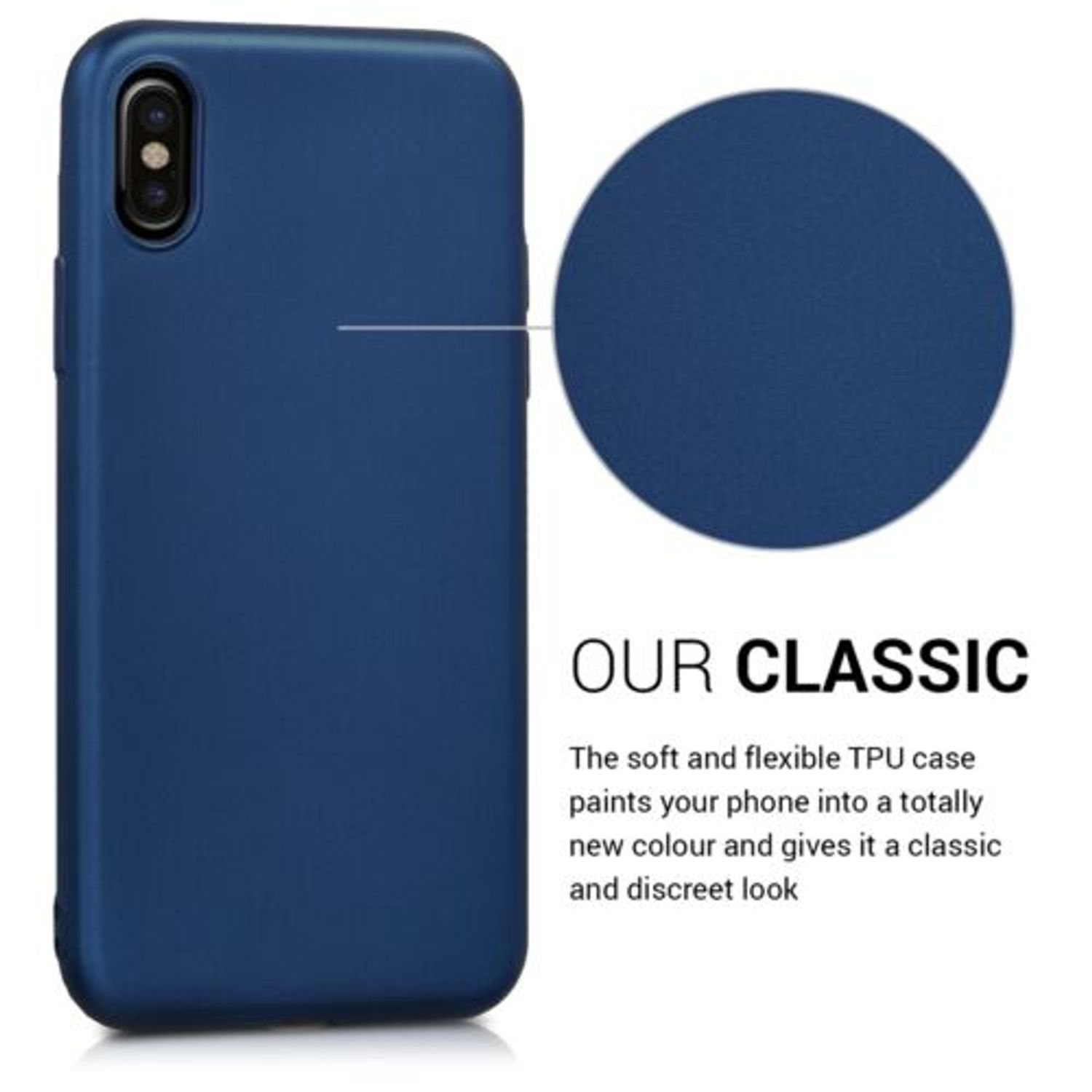 Husa pentru Apple iPhone X/iPhone XS, Silicon, Albastru, 42491.64 fotografia produsului View 4 L