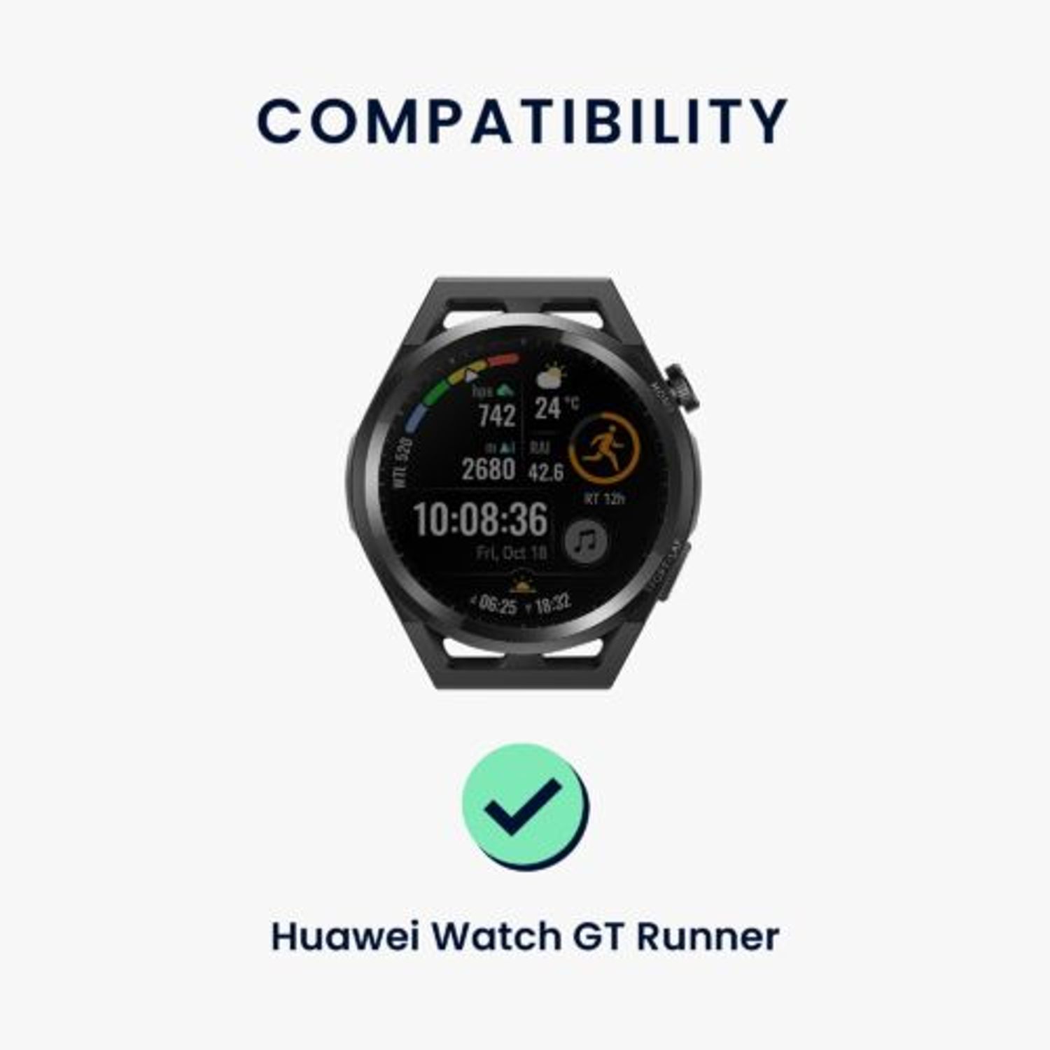 Set 2 curele pentru Huawei Watch GT Runner, Kwmobile, Multicolor, Silicon, 57783.01 fotografia produsului View 6 L
