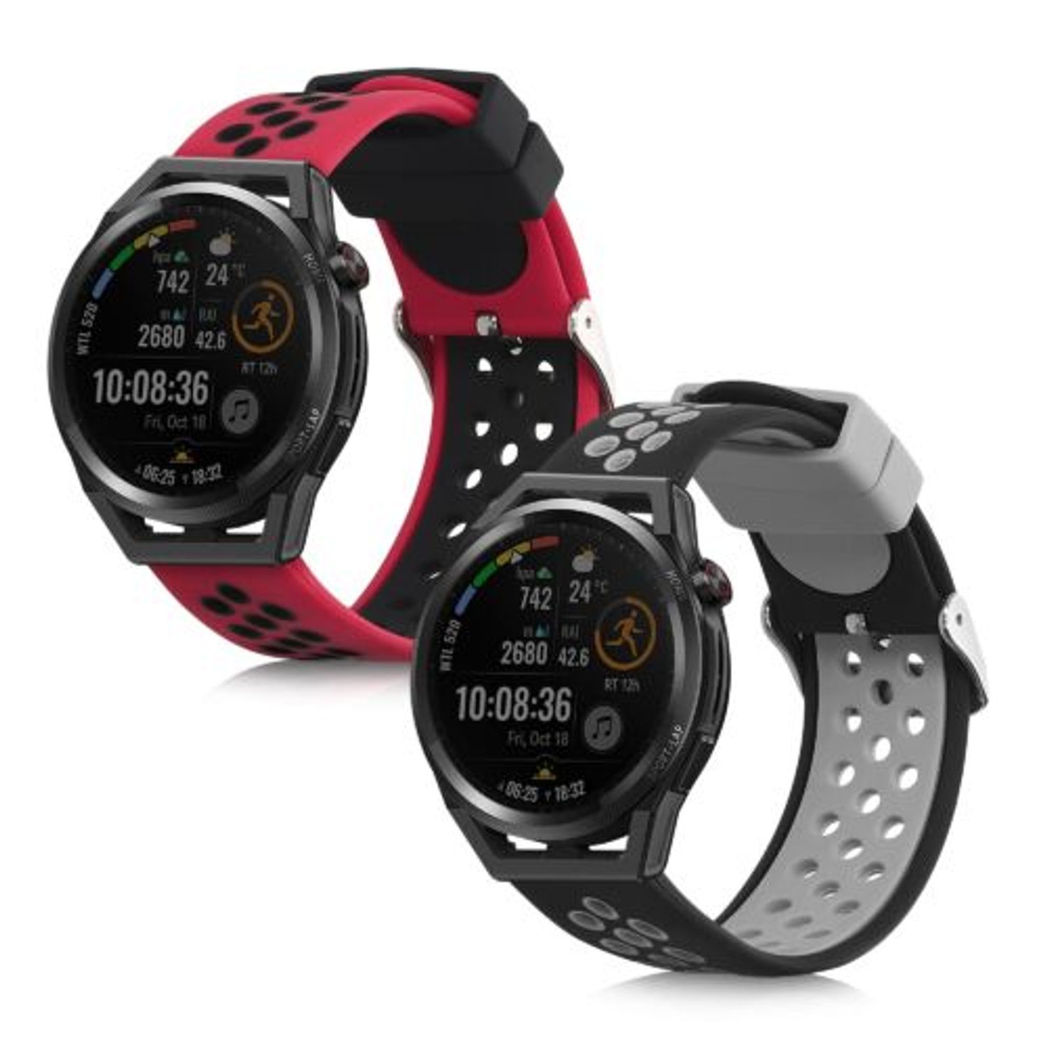 Set 2 curele pentru Huawei Watch GT Runner, Kwmobile, Multicolor, Silicon, 57783.01 fotografia produsului View 2 L