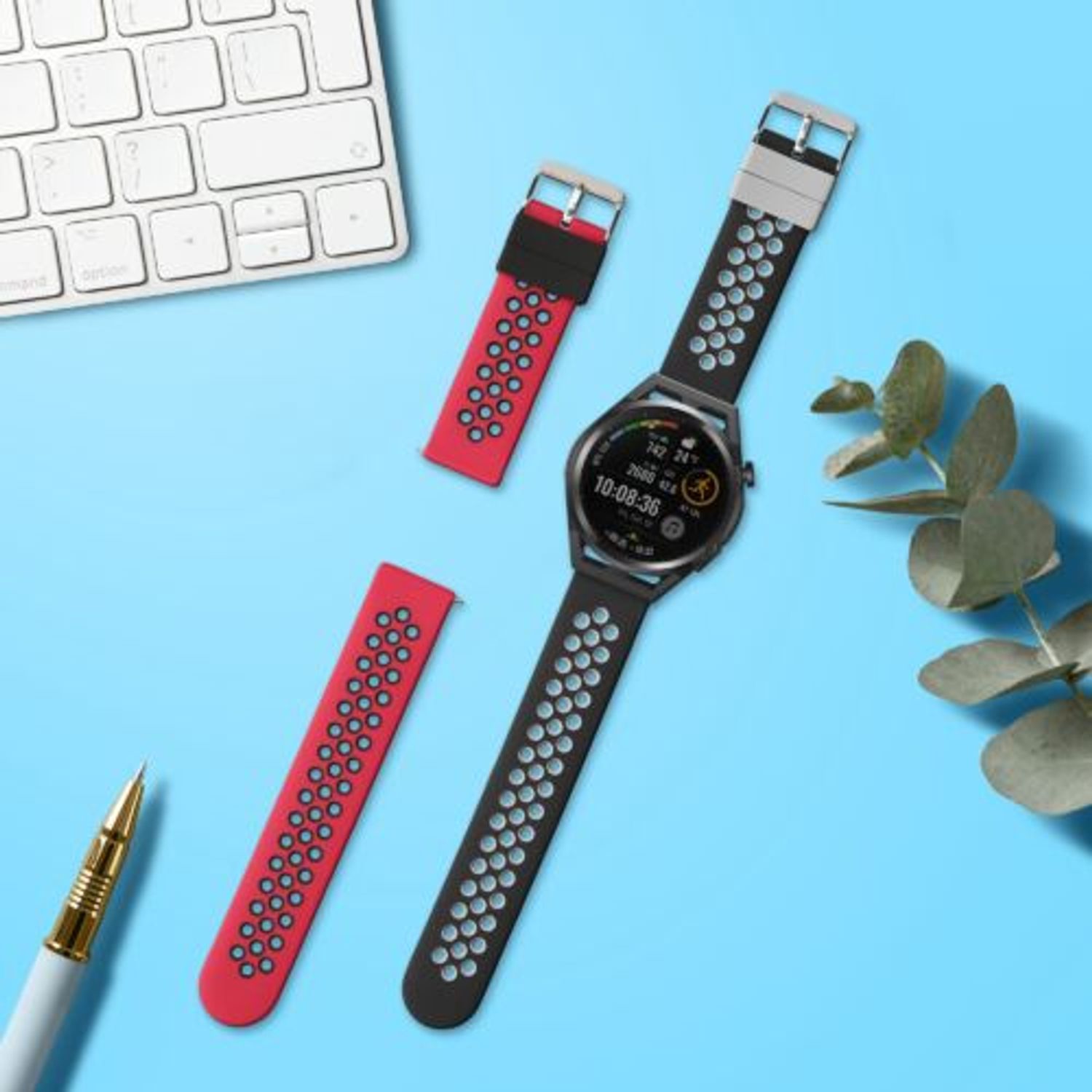 Set 2 curele pentru Huawei Watch GT Runner, Kwmobile, Multicolor, Silicon, 57783.01 fotografia produsului View 3 L