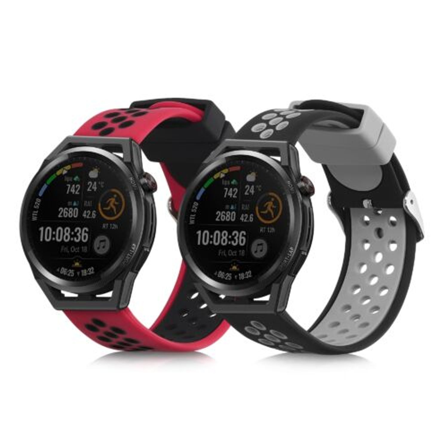 Set 2 curele pentru Huawei Watch GT Runner, Kwmobile, Multicolor, Silicon, 57783.01 fotografia produsului