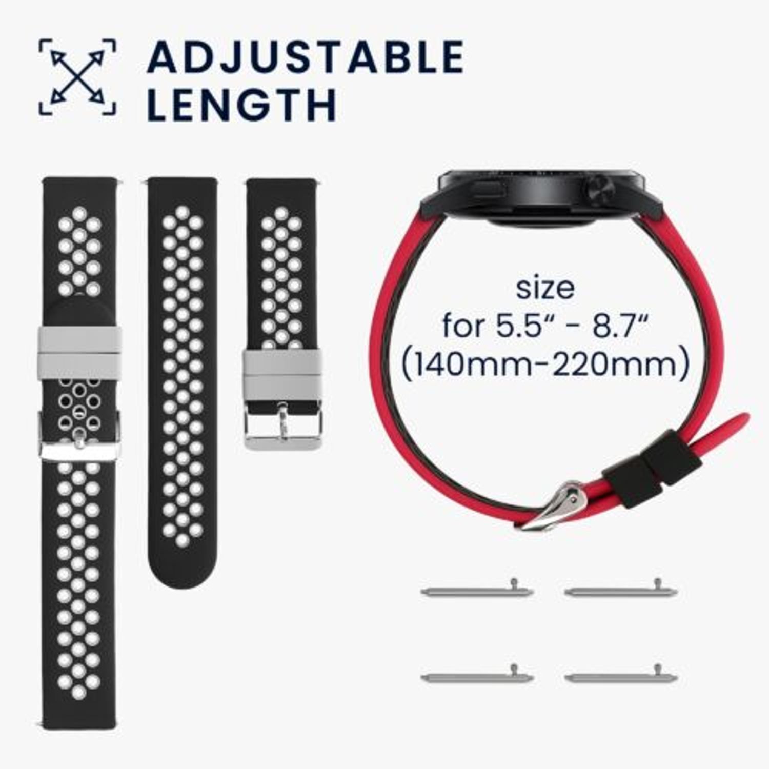 Set 2 curele pentru Huawei Watch GT Runner, Kwmobile, Multicolor, Silicon, 57783.01 fotografia produsului View 7 L